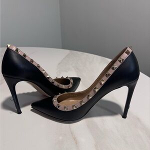Valentino Garavani Black and Pink Heels